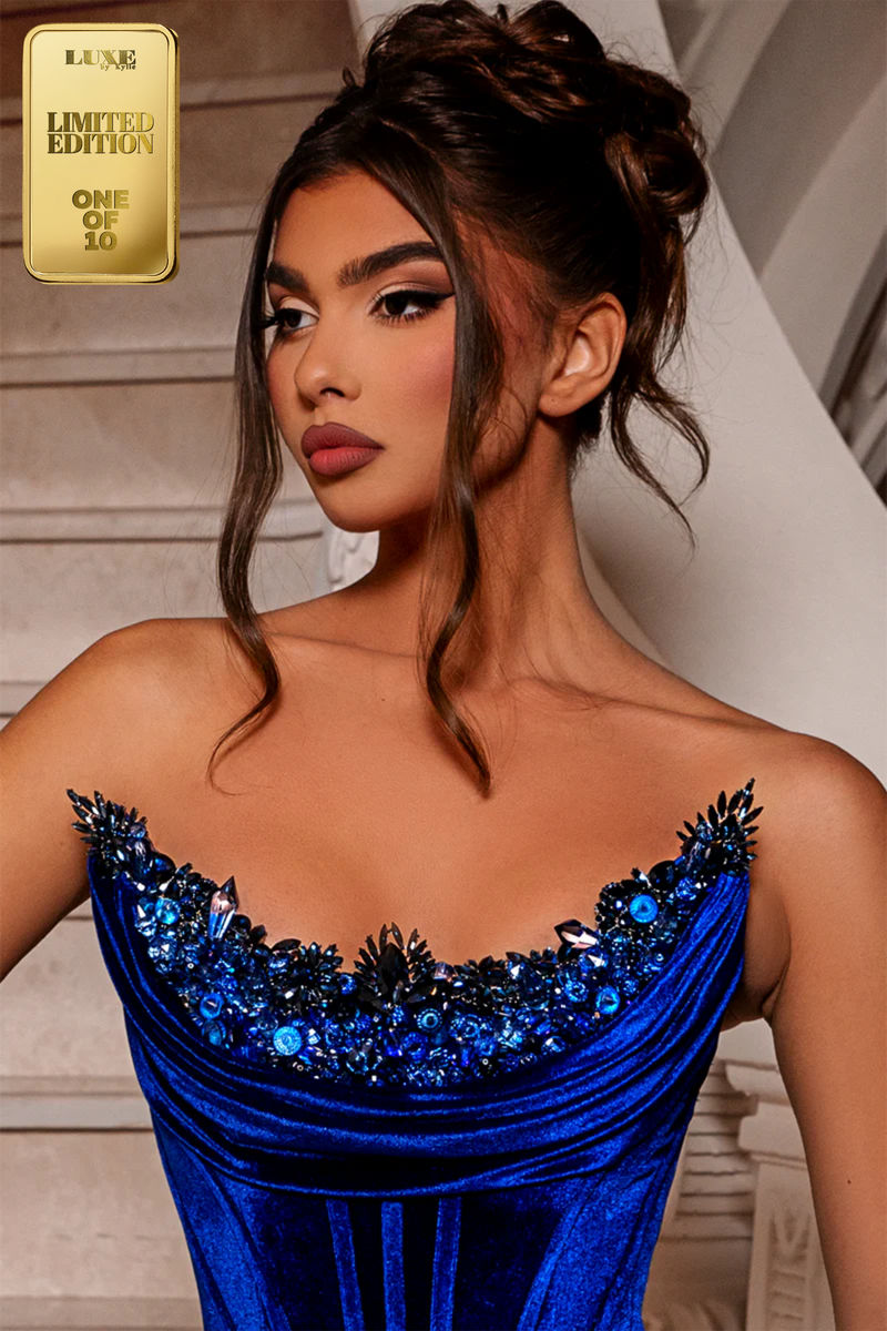 Sexy/Hot Strapless Beads Scoop Mermaid Prom Evenming Formal Dress with Gloves