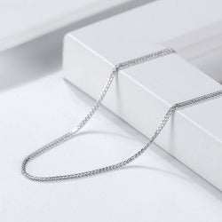 Effortless Chic Pure Color Sterling Silver 1.2MM Wheat Chain Necklace