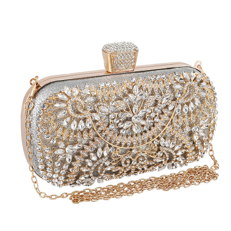 Eye-Catching Rhinestone Embellished Rectangle Evening Clutch Bag - Silver