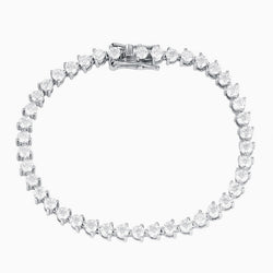 Iced Out Rhodium Plated Sterling Silver 3MM Moissanite Tennis Bracelet