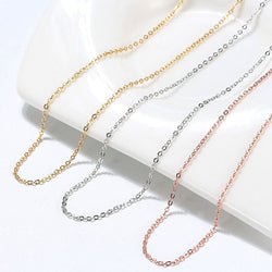 Shimmer Pure Sterling Silver Polished 1.1MM Cable Chain Necklace