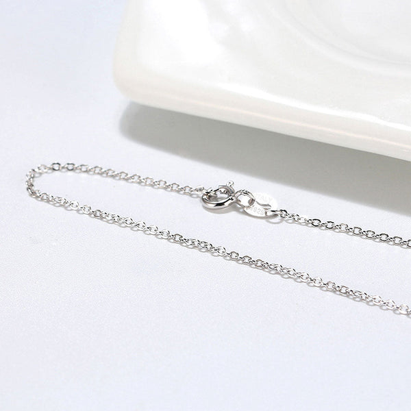 Shimmer Pure Sterling Silver Polished 1.1MM Cable Chain Necklace