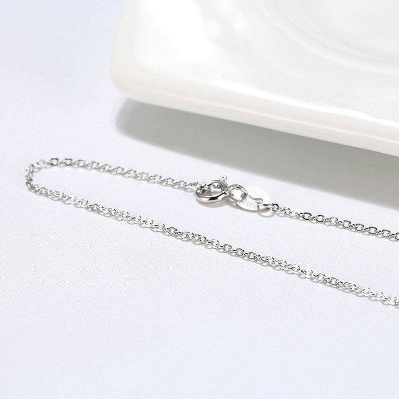 Shimmer Pure Sterling Silver Polished 1.1MM Cable Chain Necklace